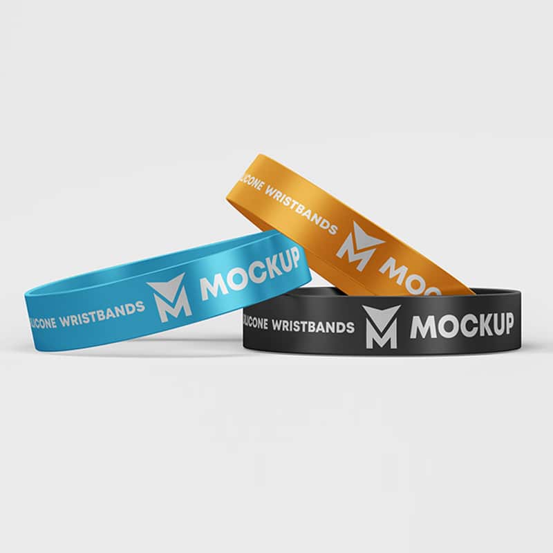 3 Wristbands Free PSD Mockups