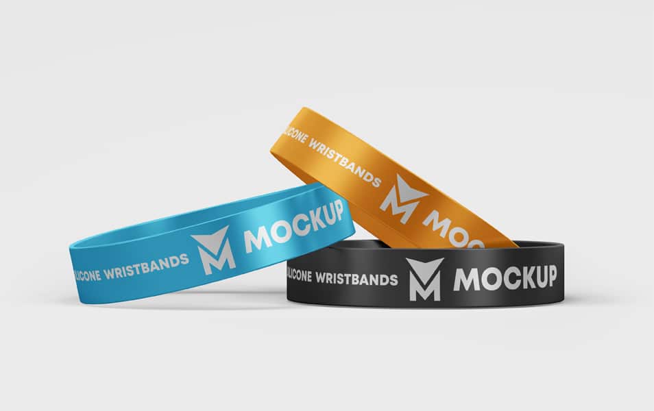 3 Wristbands Free PSD Mockups
