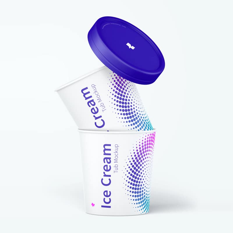 500ml Ice Cream Paper Tub Mockup
