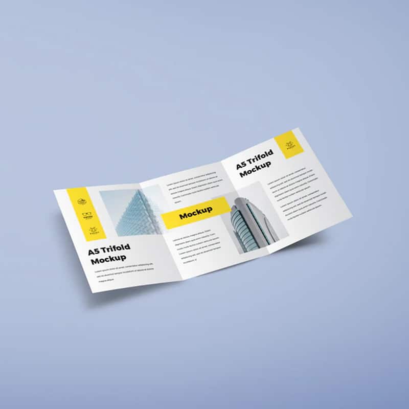 A5 Trifold Mockup