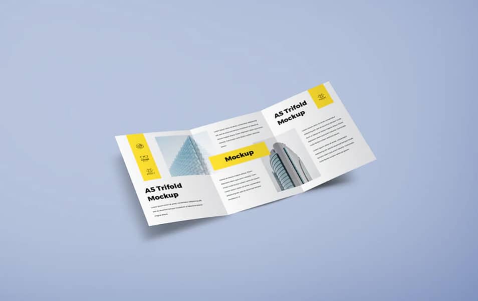 A5 Trifold Mockup