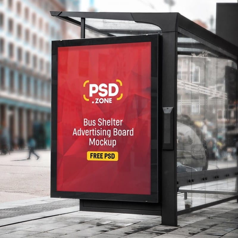 Bus Shelter Advertising Board Mockup PSD » CSS Author