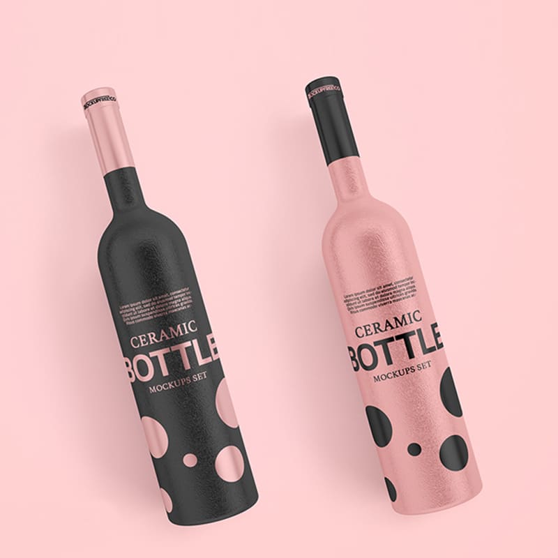 Ceramic Bottle Free PSD Mockups