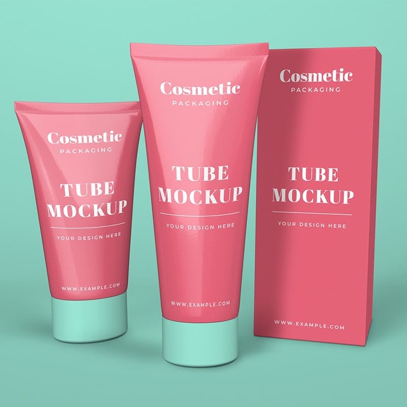 Cosmetic Tube & Box Mockup