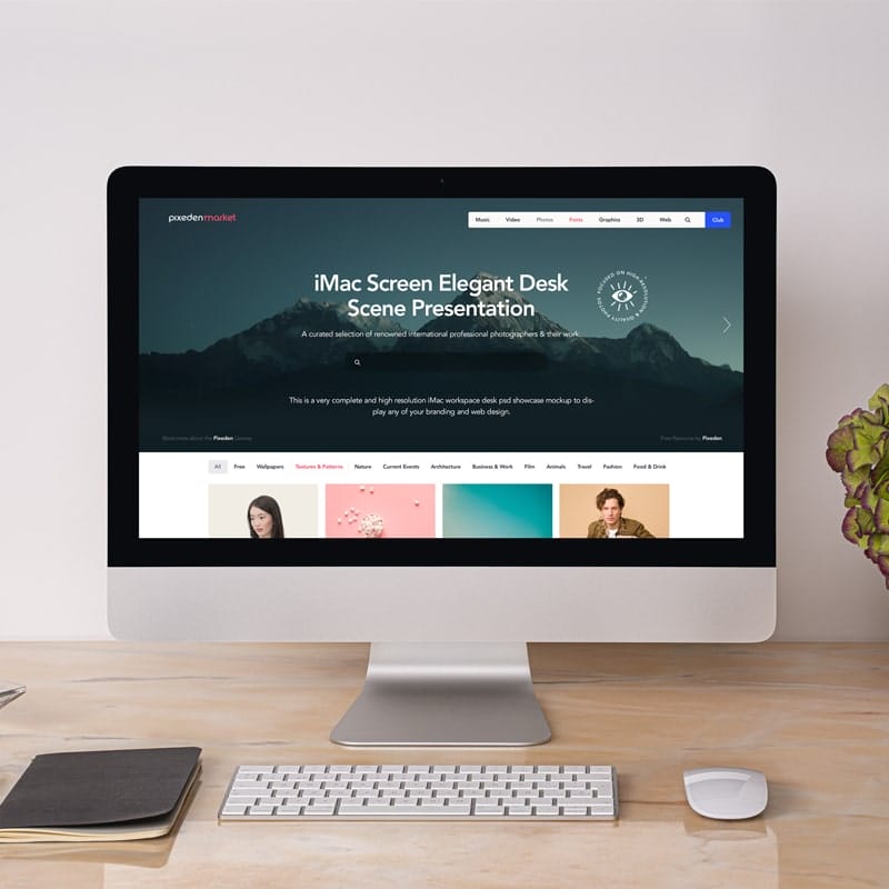 Desk iMac Mockup Scene Set