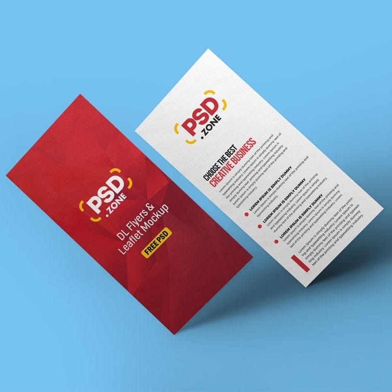 Floating DL Flyer Mockup PSD