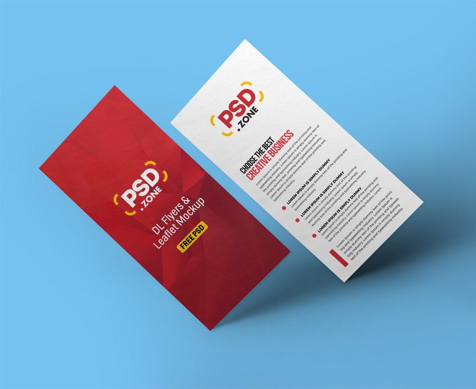 Floating DL Flyer Mockup PSD