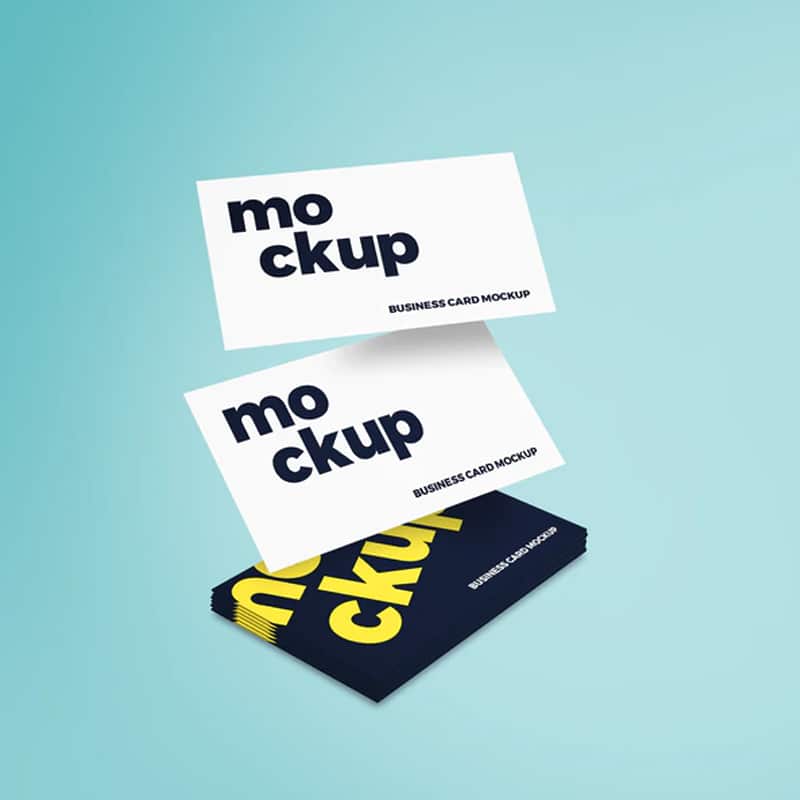 Flying Business Card Mockup