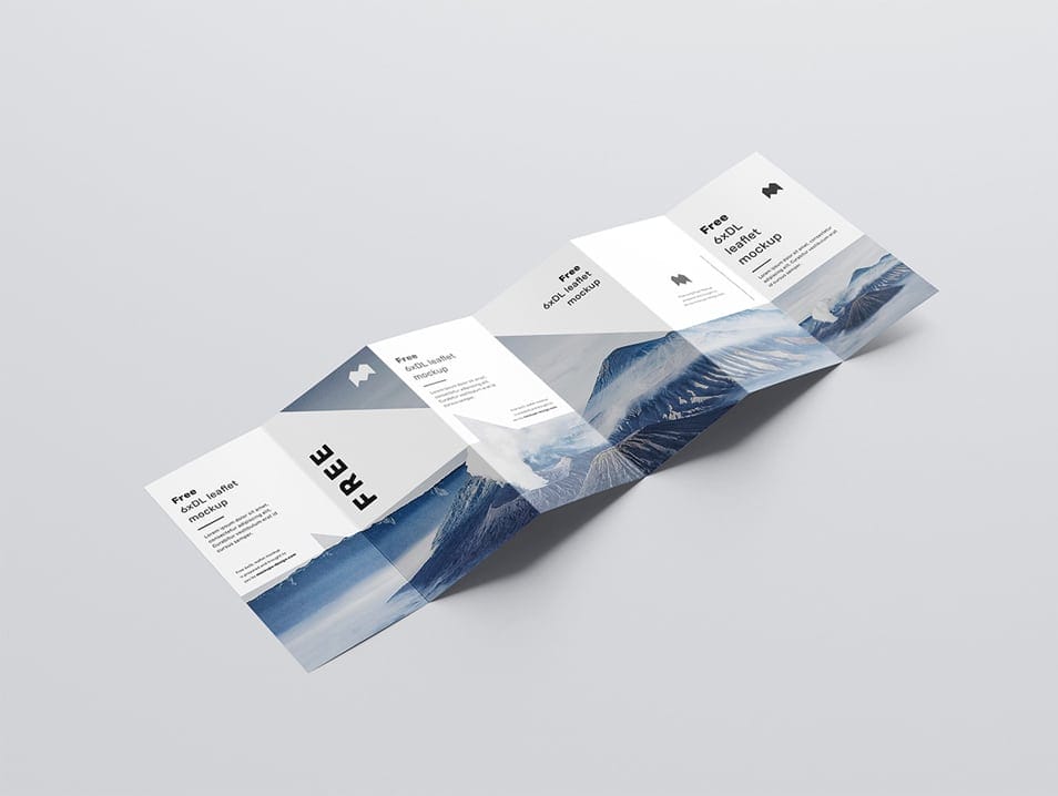Free 6xDL Leaflet Mockup