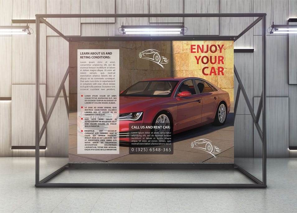 Free Acrylic Poster Gallery Mockup