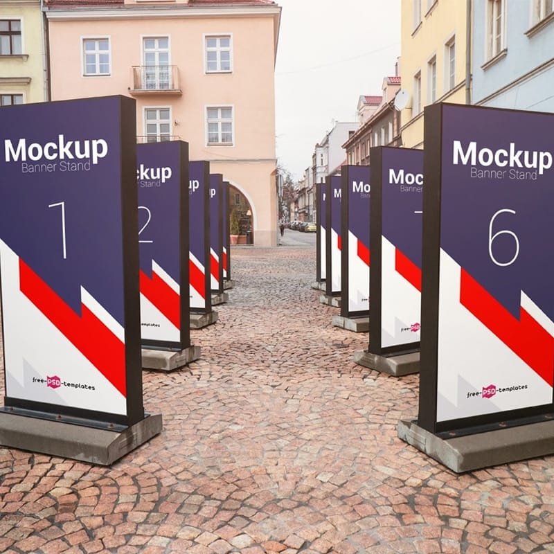 Free Banner Stand Mock-up in PSD