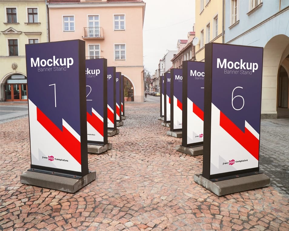 Free Banner Stand Mock-up in PSD