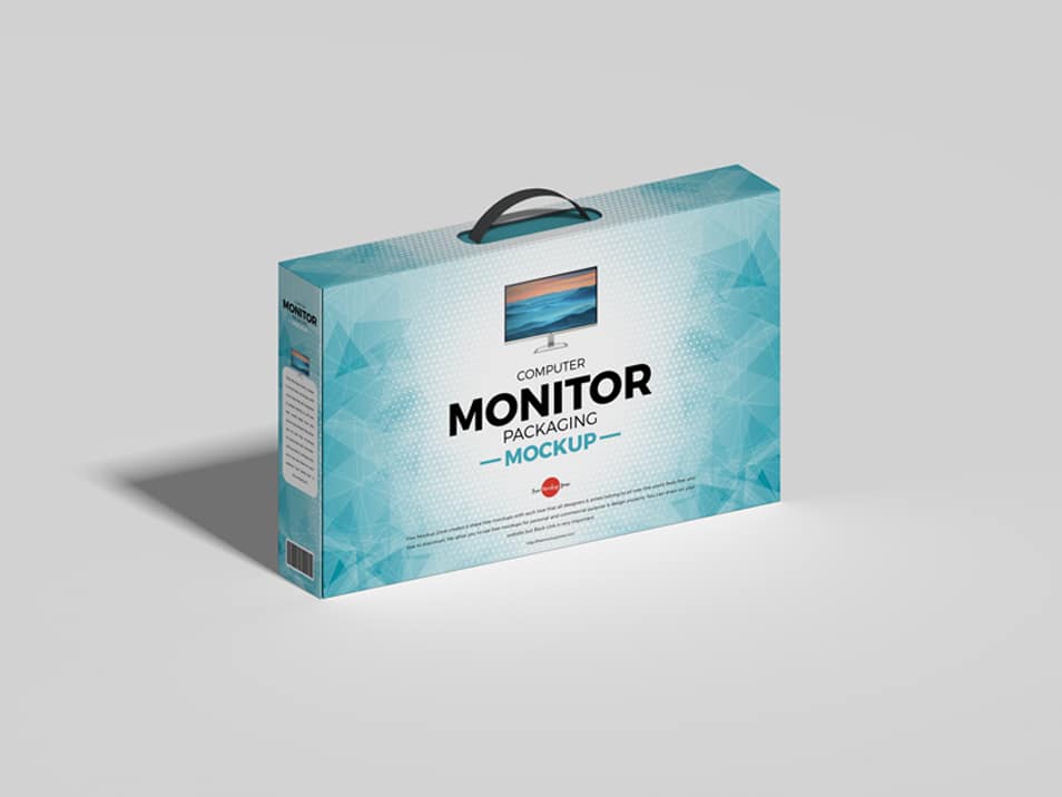 Free Computer Monitor Packaging Mockup