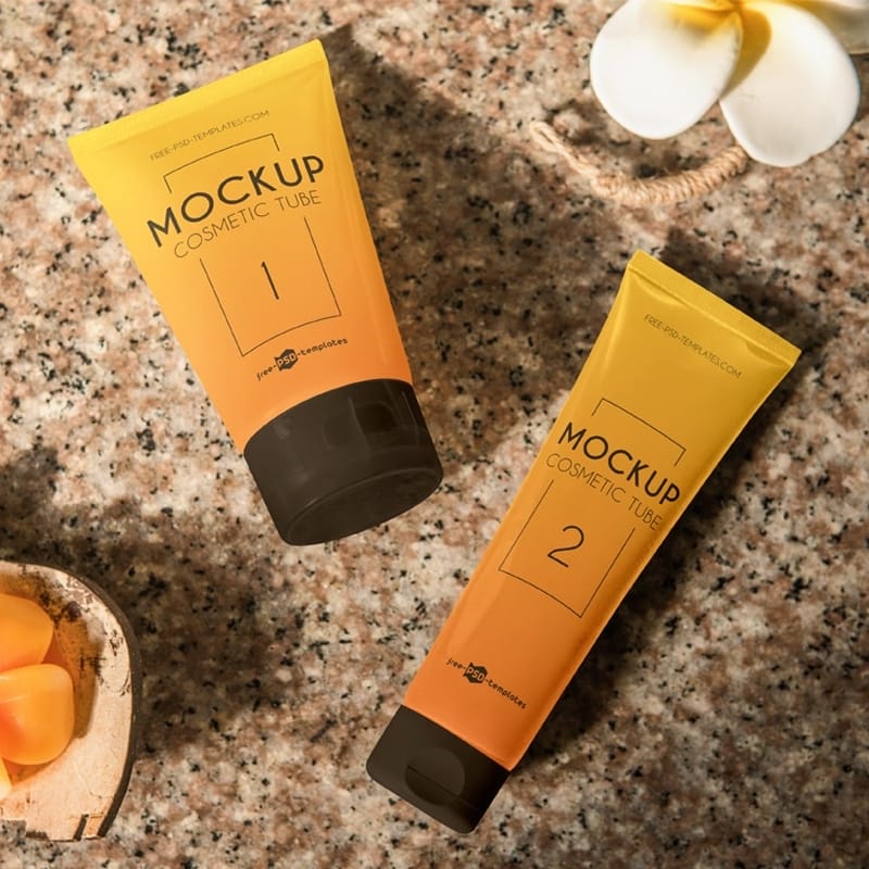 Free Cosmetic Tube Mock-up in PSD