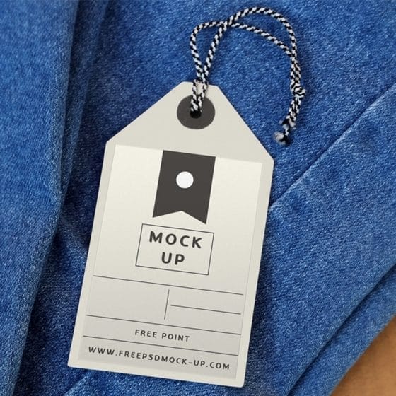 Free Denim Jeans Tag Label Mockup