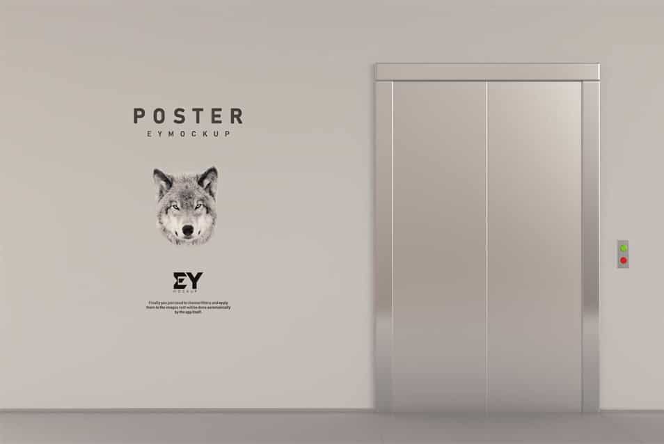 Free Elevator Poster Mockup