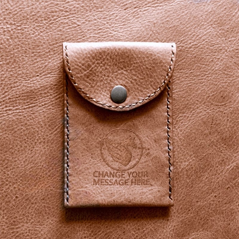 Free Leather Pouch Embossed Logo Mockup