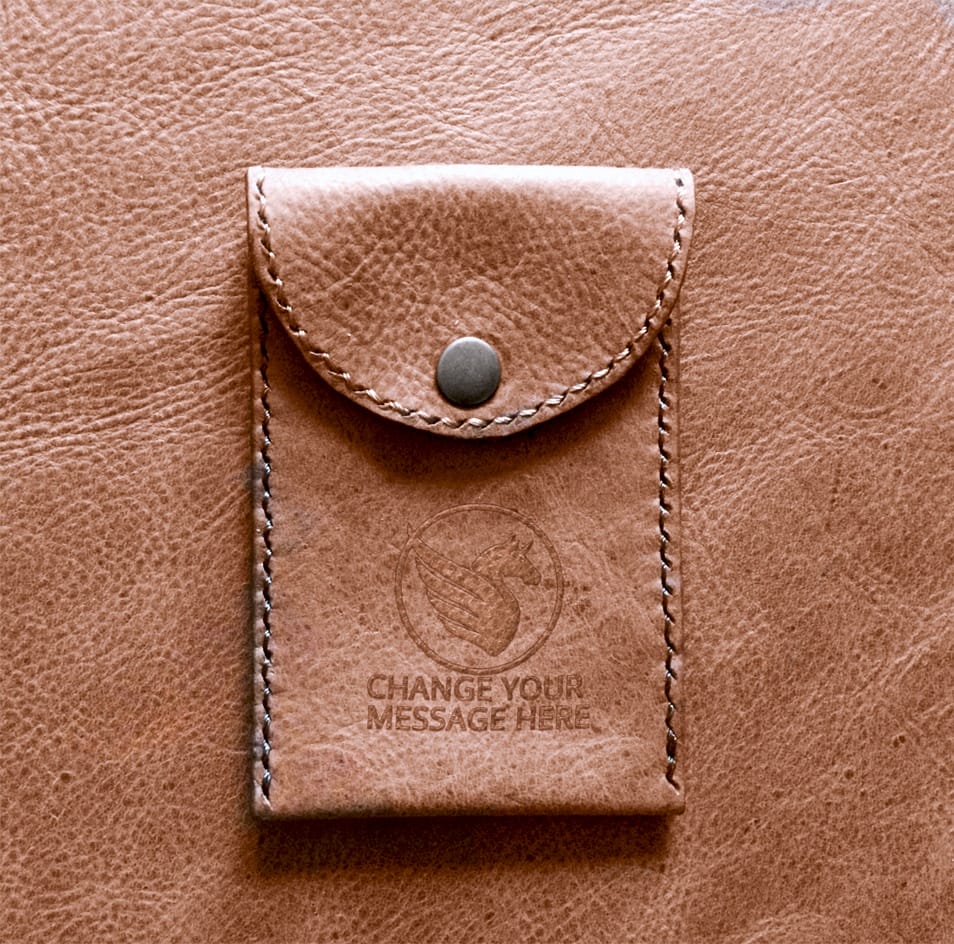 Free Leather Pouch Embossed Logo Mockup