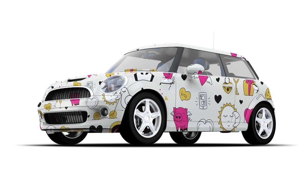 Free Mini Cooper Wrap Design Mockup
