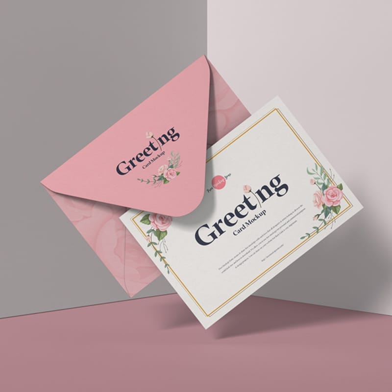 Free Modern PSD Greeting Card Mockup