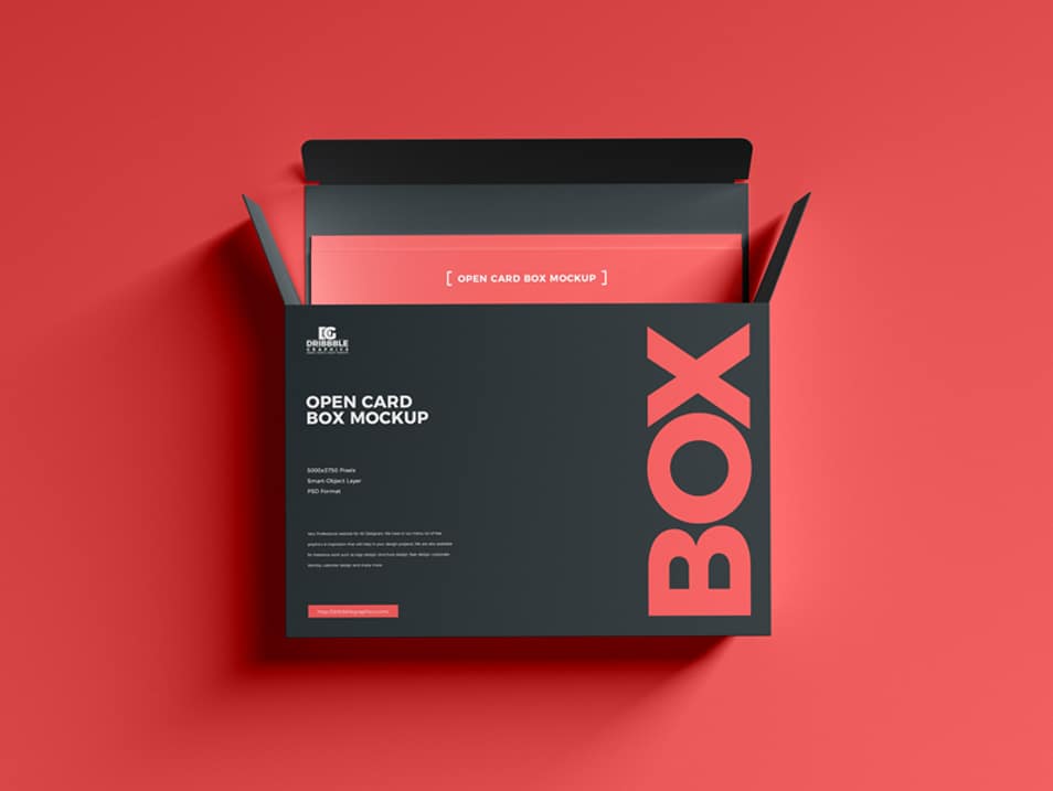 Free Open Card Box Mockup