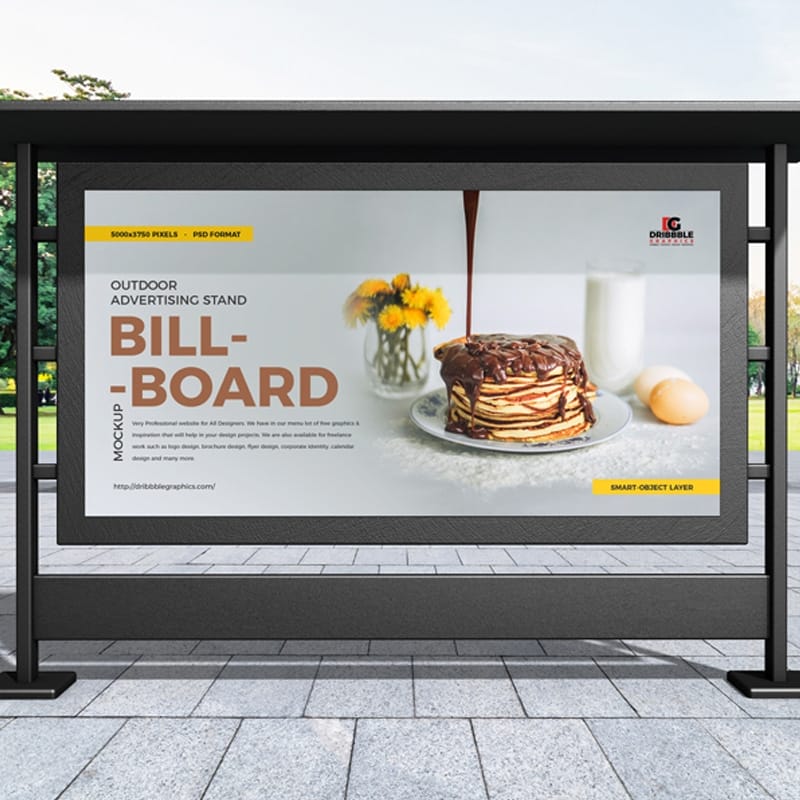Free Outdoor Advertising Stand Billboard Mockup