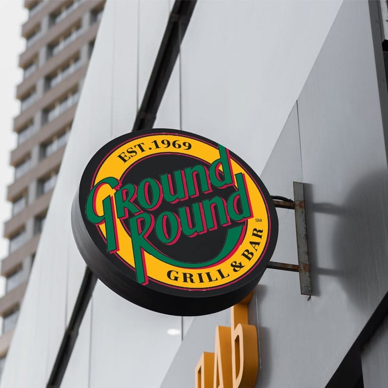 Free Outdoor Hanging Wall Sign Mockup