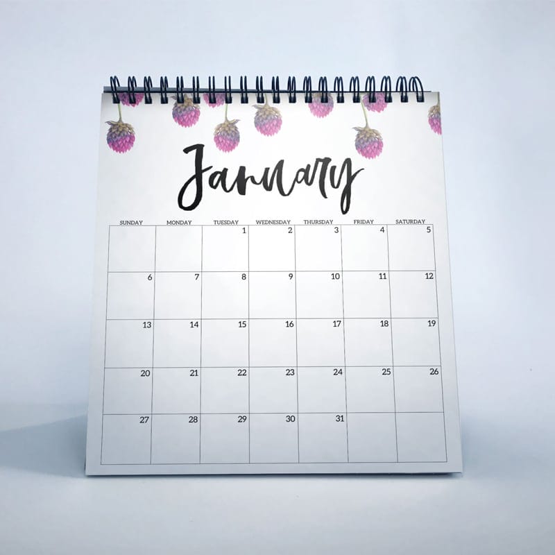 Free PSD January Calendar Design Mockup