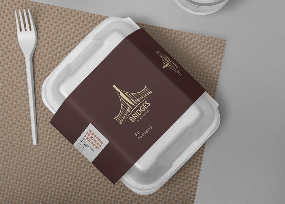 Free Pasta Box Label Design Mockup