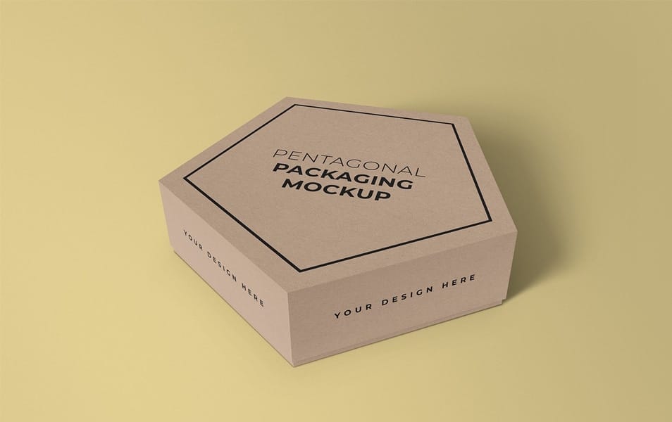 Free Pentagonal Box Mockup