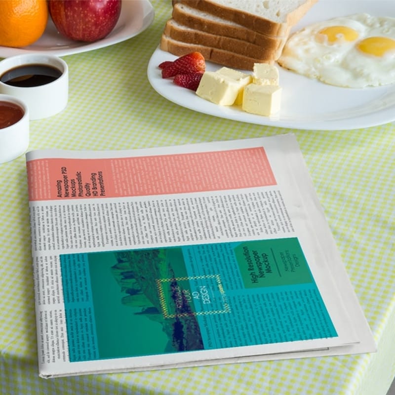 Free Premium Realistic Newspaper PSD Mockups