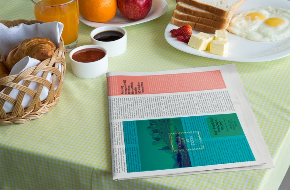 Free Premium Realistic Newspaper PSD Mockups