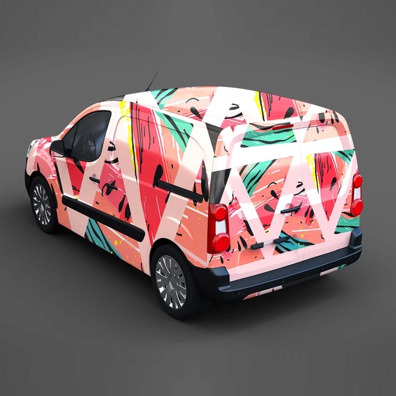 Free Premium Van Mockup PSD