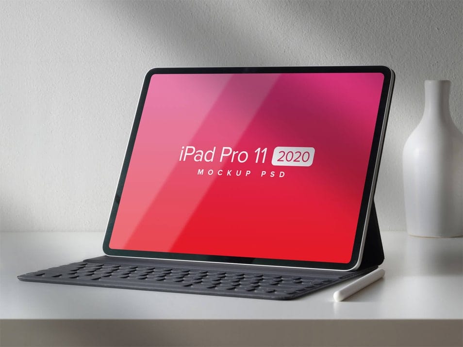 Free Shadow Overlay iPad Pro 11 2020 Mockup PSD