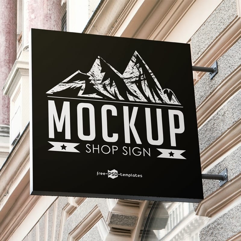 Free Shop Sign Mock-up in PSD