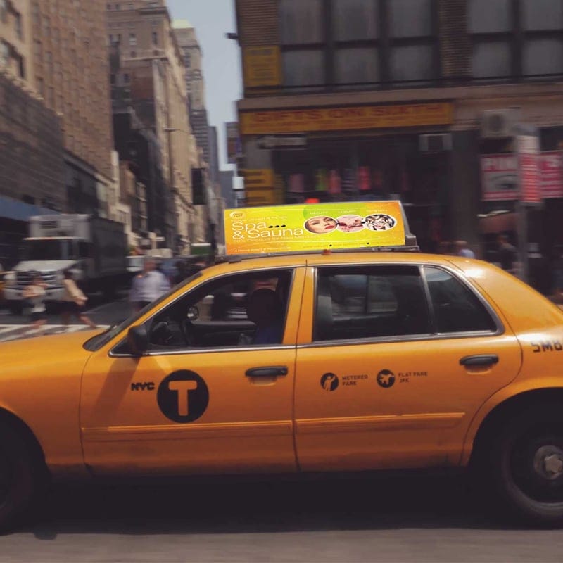 Free Taxi Stand Banner Mockup Template