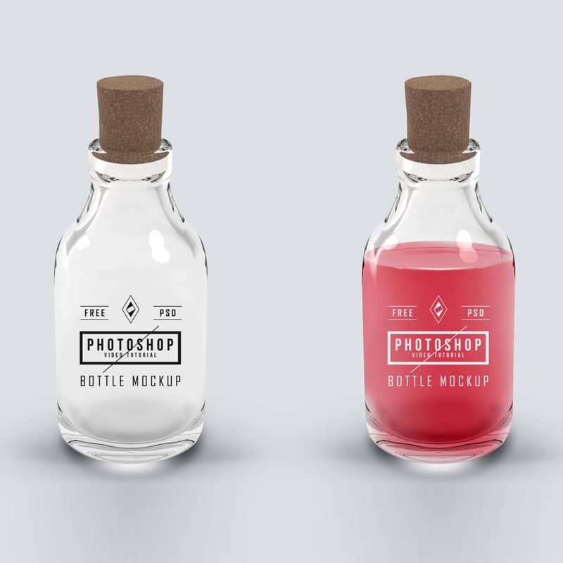 Glass Bottle PSD Mockup