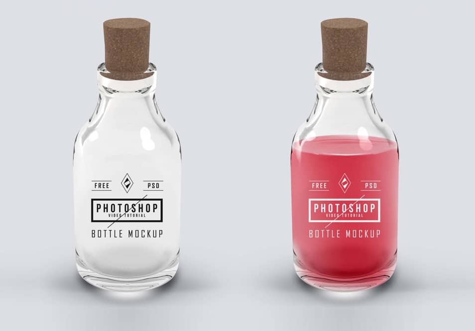 Glass Bottle PSD Mockup