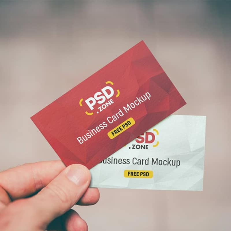 Hand Holding Business Card Mockup