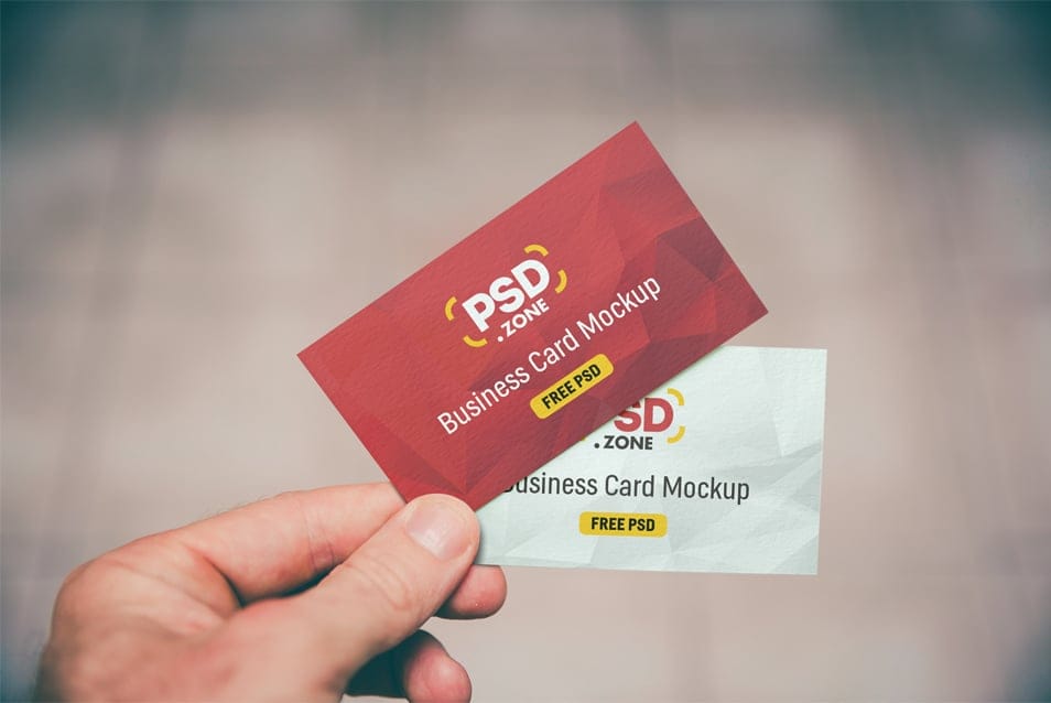 Hand Holding Business Card Mockup