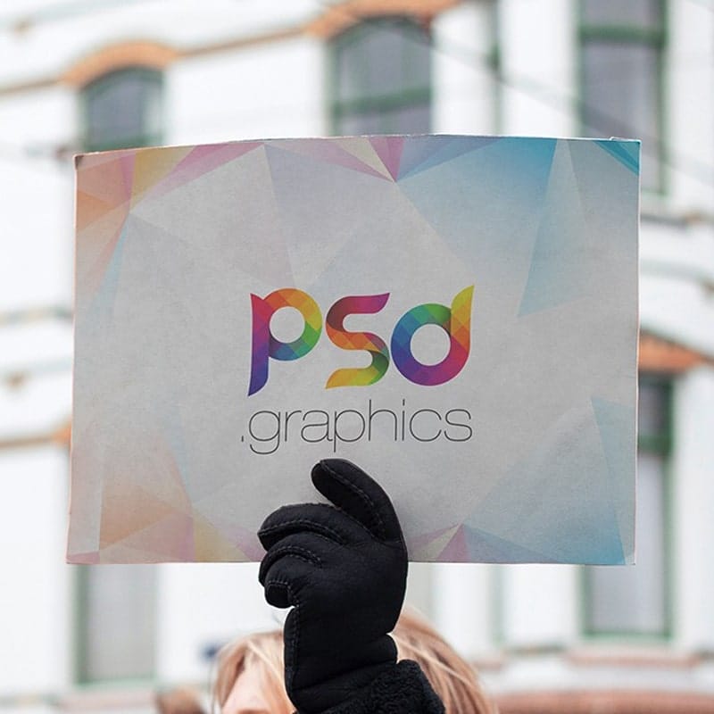 Holding Placard Mockup Template