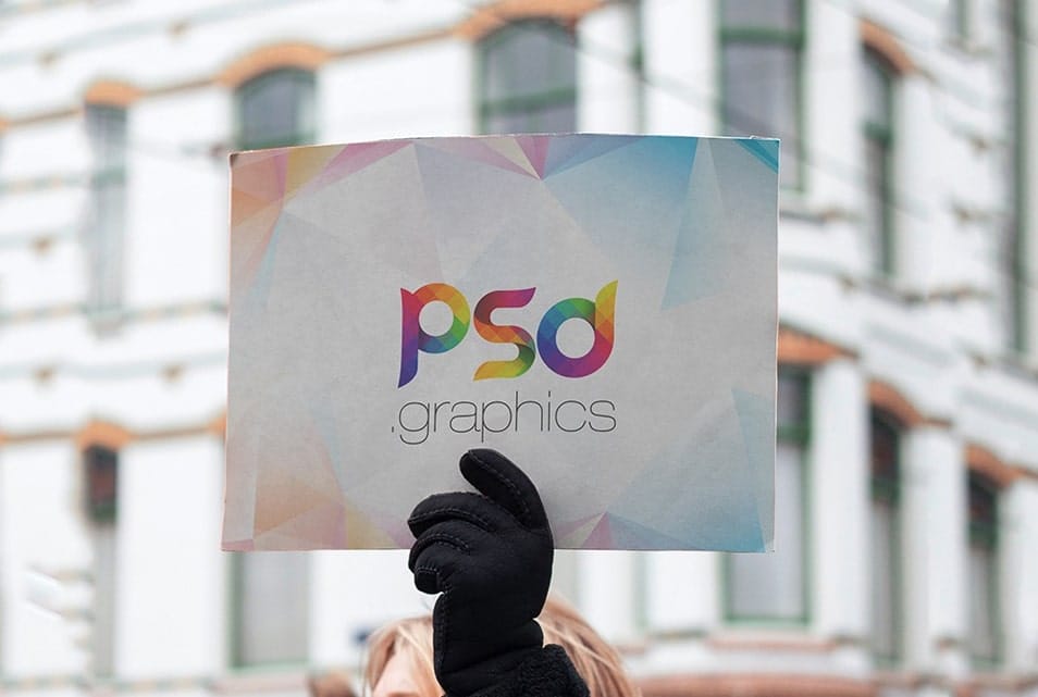 Holding Placard Mockup Template