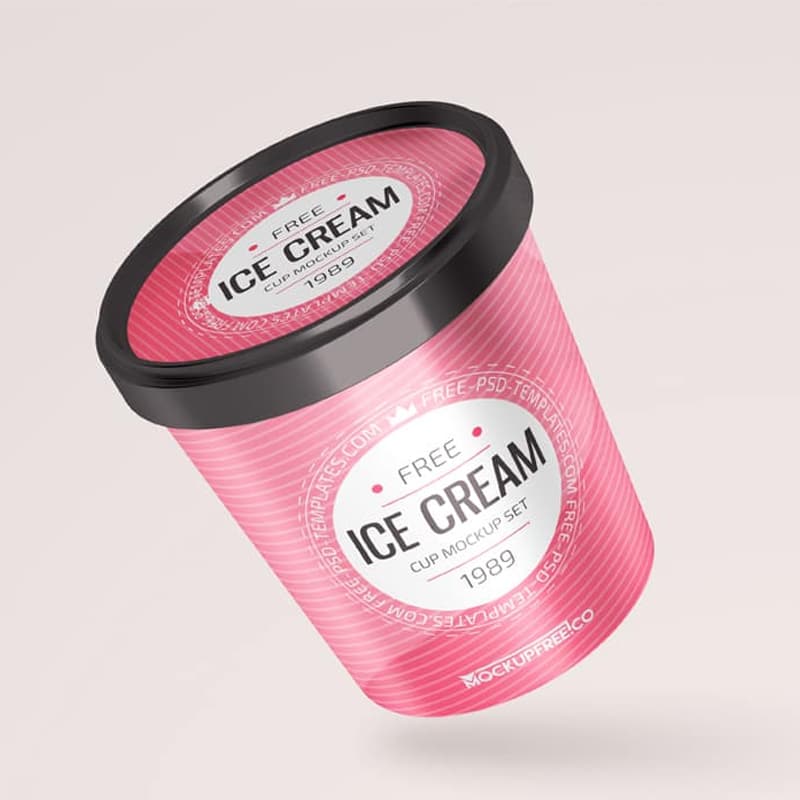 Ice Cream Round Box Free PSD Mockups