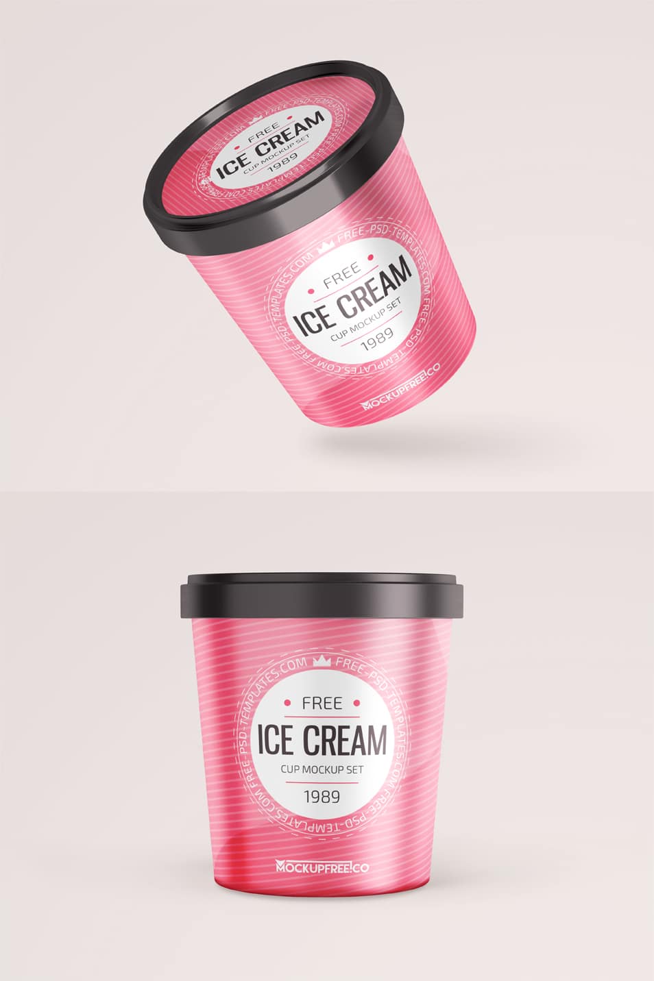 Ice Cream Round Box Free PSD Mockups