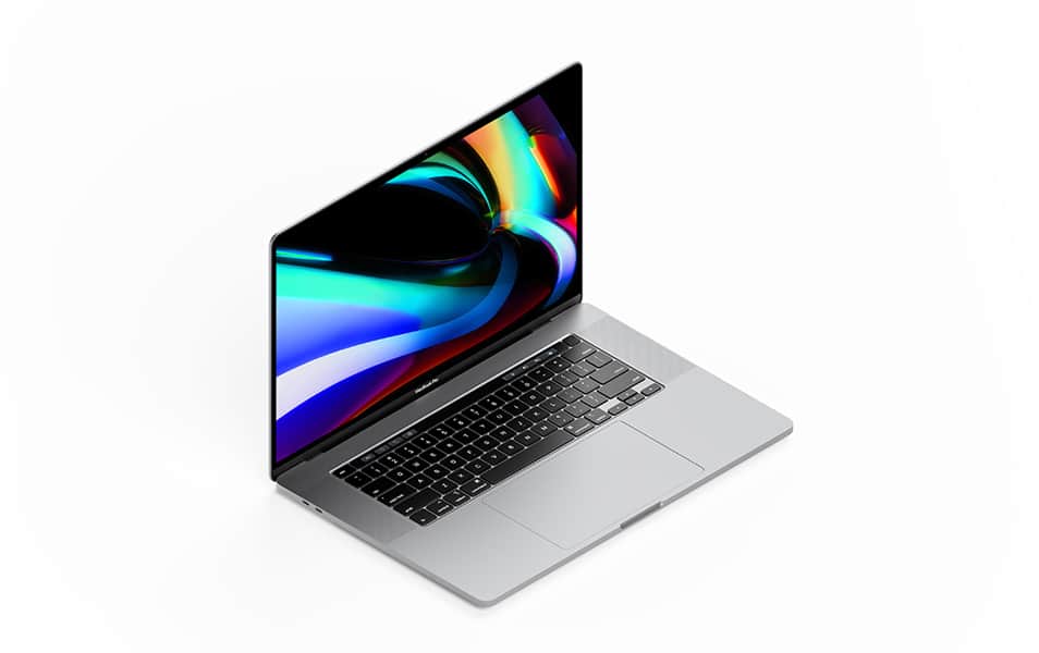 Isometric MacBook Pro 16 Inch Mockup