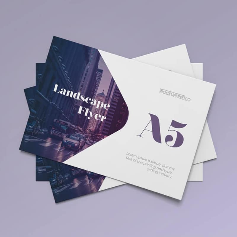 Landscape Flyer Free PSD Mockups