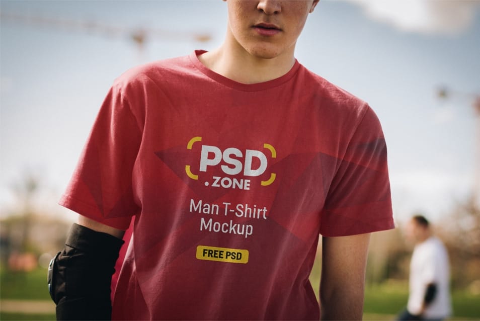 Man T-Shirt Design Mockup PSD
