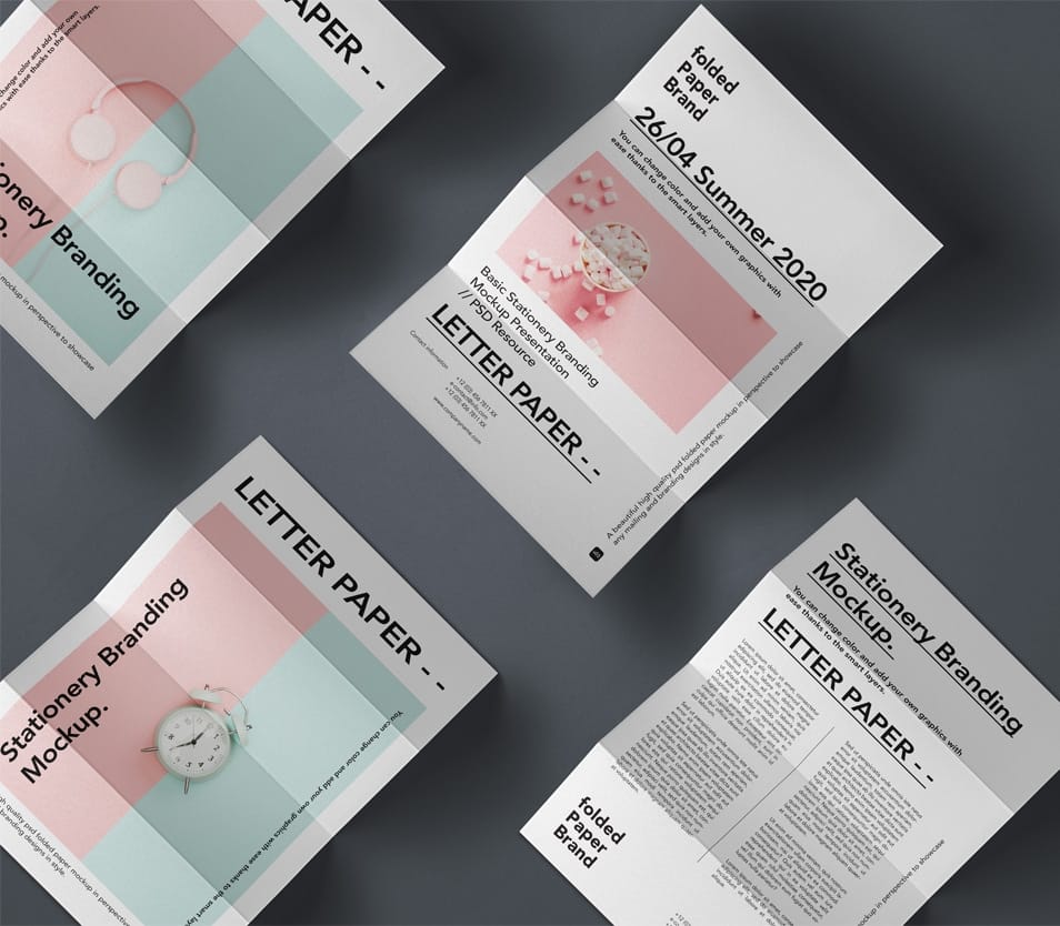 Paper PSD Letter Mockup