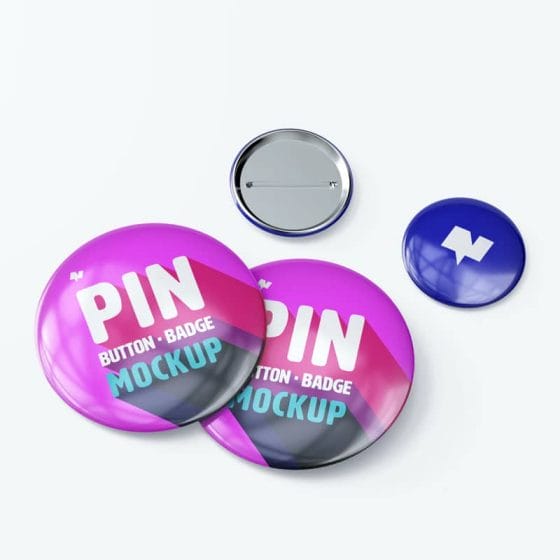 Pin Button Badges Mockup
