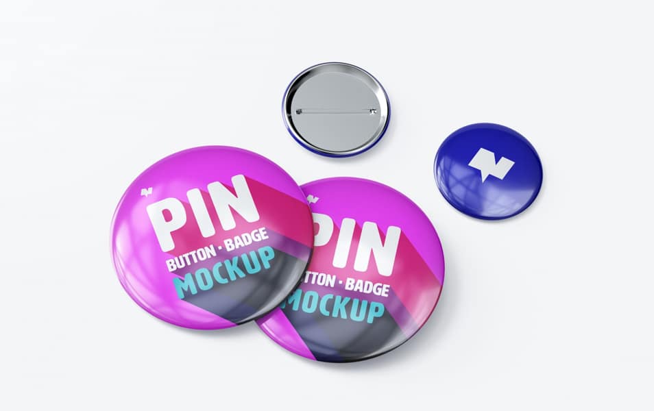 Pin Button Badges Mockup